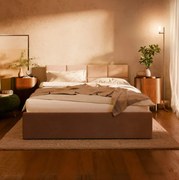 Manželská posteľ BORGO Velvet 180×200 cm hnedá