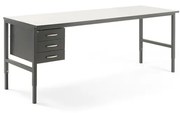Dielenský stôl Cargo, 2400x750 mm, 3 zásuvky