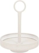 Biely antik kovový etažér s okrajom Nordic - Ø 20*27 cm