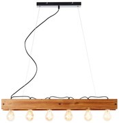 Brilliant - Luster na lanku CALANDRA 6xE27/42W/230V borovica