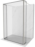 Mexen Kioto voľne stojaca sprchová stena 90 x 30 x 30 cm, čierny vzor, leštený nikel - 800-090-030-222-97-70-030