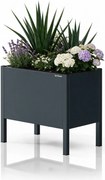 Malý kovový kvetináčový kryt antracitový, 400x350x250 mm: DAISY