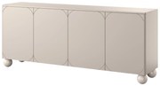Komoda Sonatia II 200 cm štvordverová na guľatých nohách - kašmírová