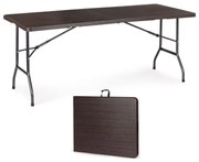 Cateringový stôl rozkladací 180 cm - tmavohnedý