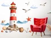 Maják textilná prelepiteľná nálepka na stenu arch 52 x 75 cm