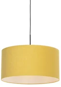 Moderné závesné svietidlo čierne s tienidlom 50 cm žlté - Combi 1