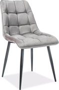 SI Elegantná zamatová stolička sivý