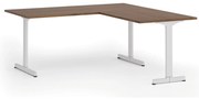 Kancelársky stôl PRIMO BETA L, 180x180 cm, biela podnož, orech