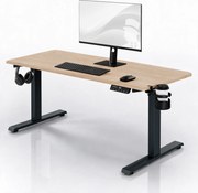 Elektrický stôl s reguláciou výšky ergonomický antracitový/dub sonoma,1600x800 mm: ARIA