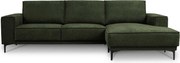 Zelená ženilková rohová pohovka (pravý roh/s leňoškou) Copenhagen – Scandic