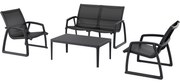 PACIFIC LOUNGE záhradný set s podrúčkami black