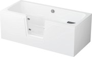 Vaňa s dvierkami Polimat OVI 160x75 ĽAVÁ s bielym čelným krycím panelom + vaňový sifón automat s prepadom VABPS-ZU 70
