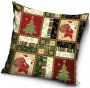 Dekoračný vankúš Vianočný Patchwork - 40 x 40 cm