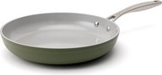Elmich Nepriľnavá keramická panvica Zen Ø 26 cm – olivovozelená