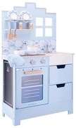 New Classic Toys - Drevená kuchynka s príslušenstvom modrá