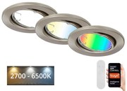 Brilo - SADA 3x LED RGBW Stmievateľné kúpeľňové svietidlo GU10/4,9W/230V Tuya+ DO BL1227