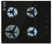 Klarstein Trifecta 4, plynová varná doska, 4 trojuholníkové horáky, sklokeramika, čierna