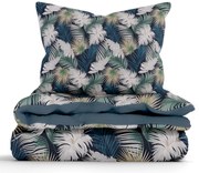 Francúzske bavlnené obliečky Renforcé – Taisa zelená/modrá