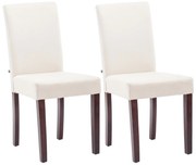 Jedálenská stolička Inn (SET 2 ks) - látka, nohy tmavo hnedé - Krémová
