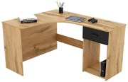 Rohový PC stolík  Cornello (dub wotan + čierna). Vlastná spoľahlivá doprava až k Vám domov. 1108251