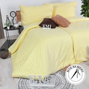 Obliečky damaškové žlté EMI: Predĺžený set jednolôžko obsahuje 1x 140x220 + 1x 70x90