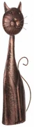 Kovová záhradná dekorácia Mačka medená, 22 x 61 x 11 cm