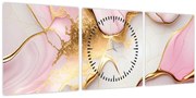 Obraz - Mramorový design (s hodinami) (90x30 cm)