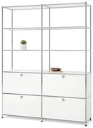 Vysoká kovová skrinka »CN3« so 4 výklopnými priečinkami, biela