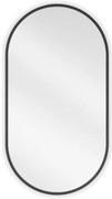 Mexen Loft, oválne kúpeľňové zrkadlo 75 x 40 cm, farba rámu čierna matná, 9851-075-040-000-70