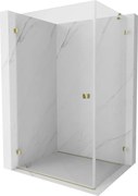 Mexen Lunar-B, výklopný sprchový kút ľavý 80 x 70 cm, 8mm číre sklo, zlatý profil, 832-080-070-50-00-L