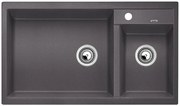 Blanco Metra 9, silgranitový drez 860x500x190 mm, 2-komorový, sivá skala, BLA-518886