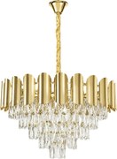 Toolight Toolight, krištáľová závesná lampa Ø60 cm, 9×E14, SWE100-CP, zlatá, OSW-30223