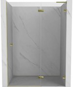 Mexen, Mexen Lunar L pravé otočné sprchové dvere 140 cm, transparentné, zlaté - 834L-140-000-50-00-P