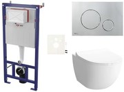 Cenovo zvýhodnený závesný WC set SAT do ľahkých stien / predstenová montáž + WC VitrA Sento SIKOSSSEN71K