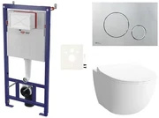Cenovo zvýhodnený závesný WC set SAT do ľahkých stien / predstenová montáž + WC VitrA Sento SIKOSSSEN71K
