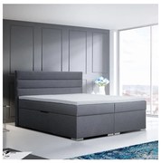 Čalúnená posteľ s úložným priestorom a matracmi s topperom NEW BOLERO 160x200 cm sivá