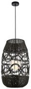 Závesné svietidlo Arona, 1x čierne ratanové tienidlo, (fi 40cm), b