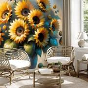 Fototapeta - Váza so slnečnicami (147x102 cm)