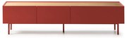 Červený TV stolík v dekore duba 180x45 cm Arista – Teulat