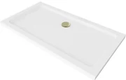 Mexen SLIM - Obdĺžniková sprchová vanička 120x70x5cm + zlatý sifón, biela, 40107012G