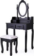 Toaletný stolík s taburetkou- Rome, čierny