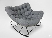 CH Hojdacia stolička SVINGA 112 x 104 x 69 cm tmavošedý ratan, tmavošedé vankúše