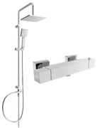 Mexen Tord stenová sprchová súprava s dažďovými tryskami a sprchovou termostatickou batériou Cube, chrómová - 77200200-00