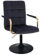 LuxuryForm DESIGN Stolička VERONA GOLD VELUR na čiernom tanieri - čierna