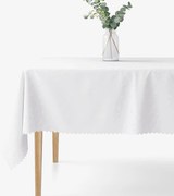 Goldea sviatočný hranatý teflónový obrus - biely s veľkými ornamentmi 140 x 220 cm