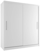 Šatníková skriňa 158 cm Belini biely mat s posuvnými dverami SI SZP3/3/W/W/0/AL