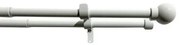 Dvojitá záclonová súprava roztiah. Guľa 16/19 mm biela, 200 - 350 cm