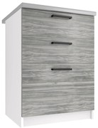 Kuchynská skrinka Belini spodná so zásuvkami 60 cm šedý antracit Glamour Wood s pracovnou doskou  TOR SDSZ60/1/WT/GW/0/B1