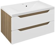 Sapho Sapho, WAVE umývadlová skrinka 79,7x45x47,8cm, biela/dub cuneo, WA080-3025