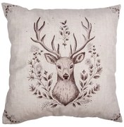 Béžová obliečka na vankúš s jeleňom Gentle Wilderness - 45*45 cm